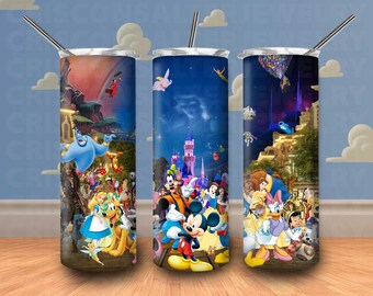 Ddisney Characters Mickey Mouse 20oz Skinny Tumbler Sublimation Cartoon Minnie Donald Pooh Ddisney Tumbler Ddisney Gift For Ddisney Lovers