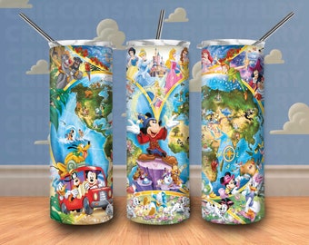 Ddisney Characters Mickey Mouse 20oz Skinny Tumbler Sublimation Cartoon Mickey Donald Pooh Ddisney Tumbler Ddisney Gift For Ddisney Lovers