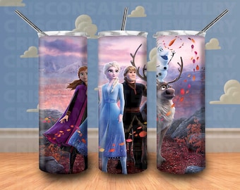 Ddisney Princess Frozen  20oz Skinny Tumbler Sublimation Cartoon Frozen Tumbler Elsa Tumbler Ddisney Tumbler Ddisney Gift For Ddisney Lovers