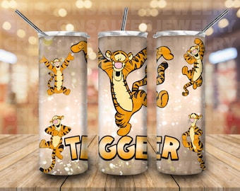 Ddisney Tigger 20oz Skinny Tumbler Sublimation Eeyore Seamless Cartoon Piglet Pooh Eeyore Tigger Tumbler Ddisney Gift For Tigger Lovers