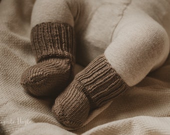 Knitted Baby Socks, 100% Merino Wool, Warm Infant Socks, Baby Shower Gift Ideas, For Baby Girl Or Boy, Made To Order