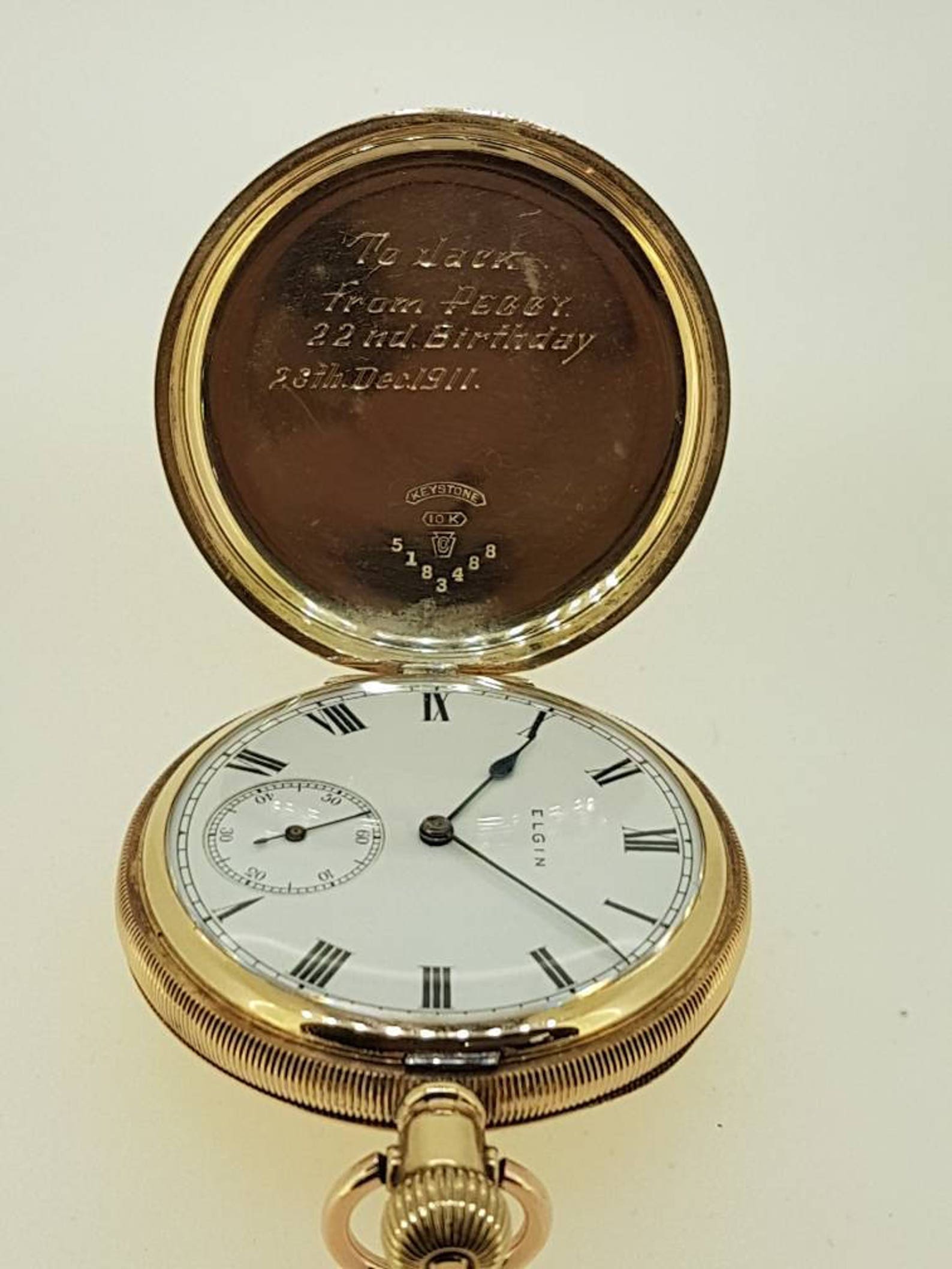 Elgin pocket watch c.1910 with 10k gold case. Fully restored | Etsy