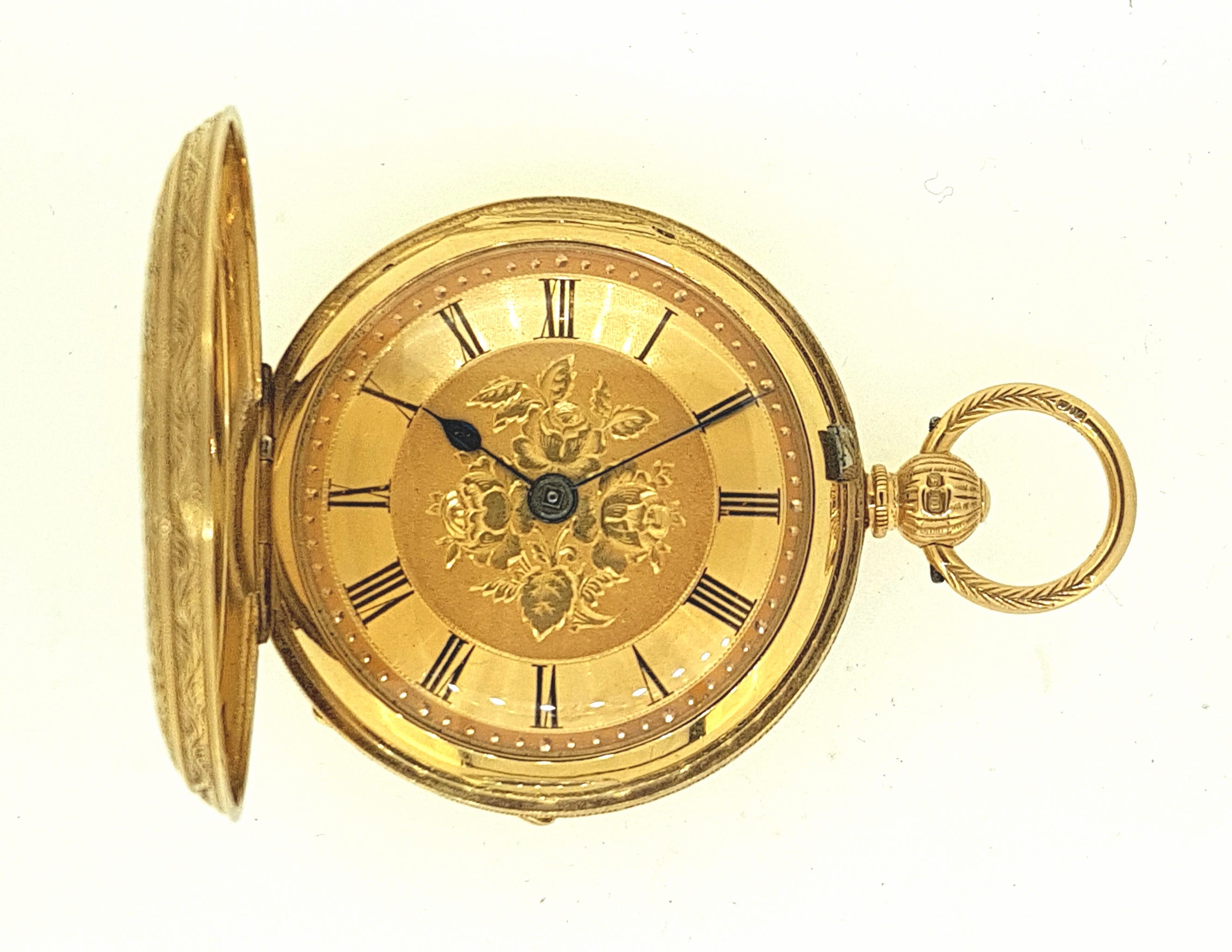 English made fusee pocket watch with 18ct gold case & dial Etsy
