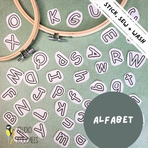 Alphabet Embroidery Stickers | Sticky Fabri-Solvy | Embroidery Patches | Personalized Children&#39;s Clothing | Childcare Name Stickers
