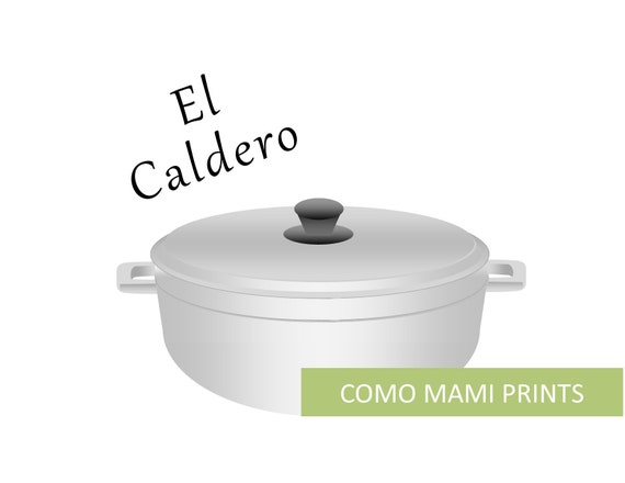 Puerto Rican Art, El Caldero Digital Print, Puerto Rican Rice Pot,  Caribbean Art by Women Artist, Puerto Rican Prints, Digital PDF Wall Art 