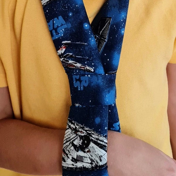 Collar n Cuff Space ship themed fabric Arm sling Adult & Child sizes Custom made to order unique optional personalization