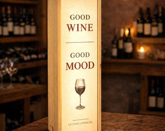 Personalized Wine Lightbox – Wooden LED Light Box – Wine Lover Gift – Wine Bar Decor – Lighted Wine Sign – Wine Box Lamp - Custom wine gift