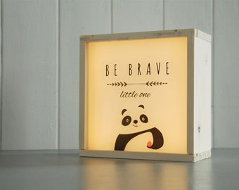 LIGHT BOX Be Brave Little One, Lightbox with interchangeable plexiglas slide, baby room decoration