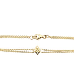 14K massief goud en diamanten armband / diamanten bedelarmband / diamanten klaver bedelarmband / 14K gouden diamanten armband afbeelding 7