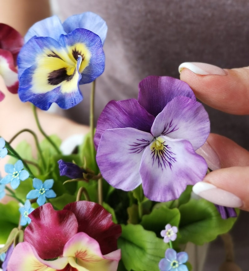 Real touch flowers/Cold Porcelain pansies and Etsy