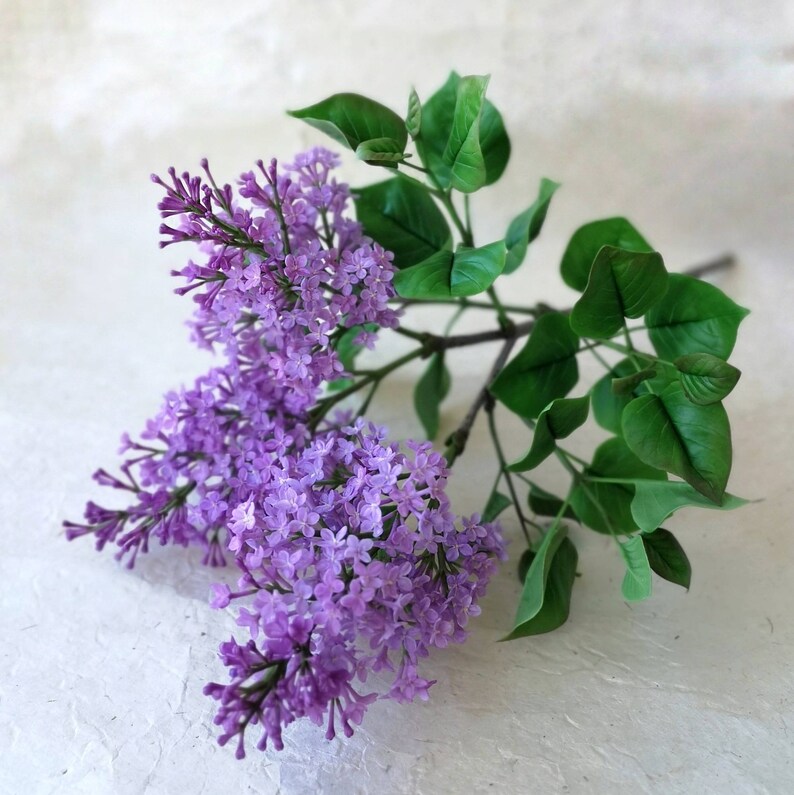 Cold porcelain Lilac bush/Real touch flowers/Polymer Clay Etsy