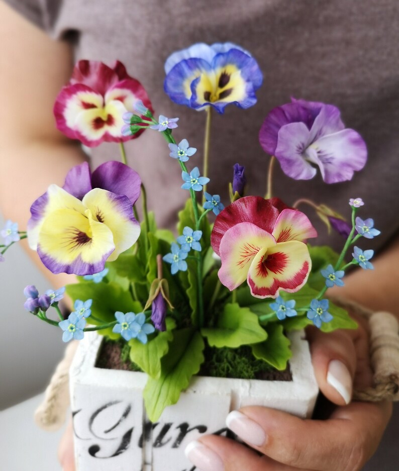 Real touch flowers/Cold Porcelain pansies and Etsy