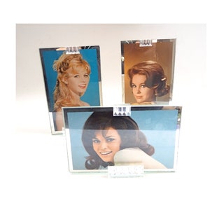 VINTAGE SET OF 3 FRAMES; Plexi Support Frames; Vintage 70s; Collectible; Vintage Decoration; Designer Decoration; French Vintage.
