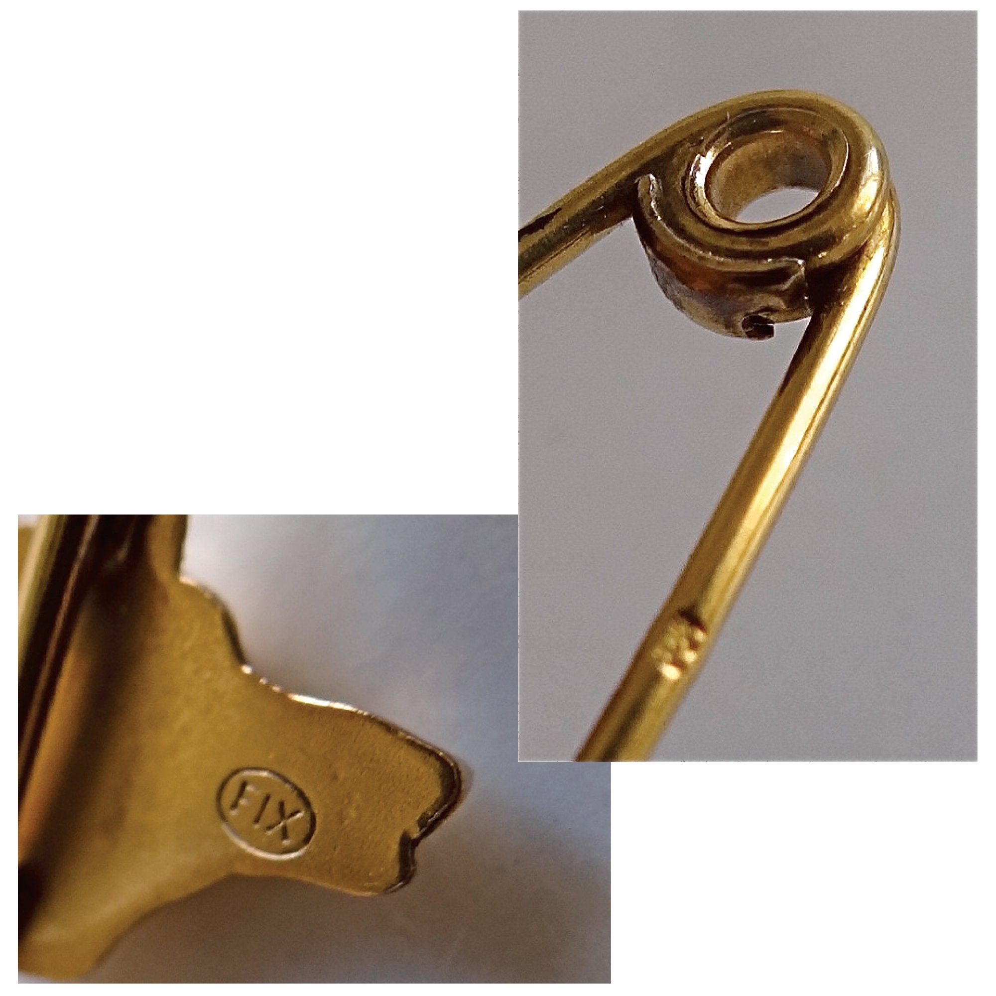 Broche Ancienne épingle à Jupe Ou Cravate - Laiton Et Bakelite/plastique - Vintage Occasion
