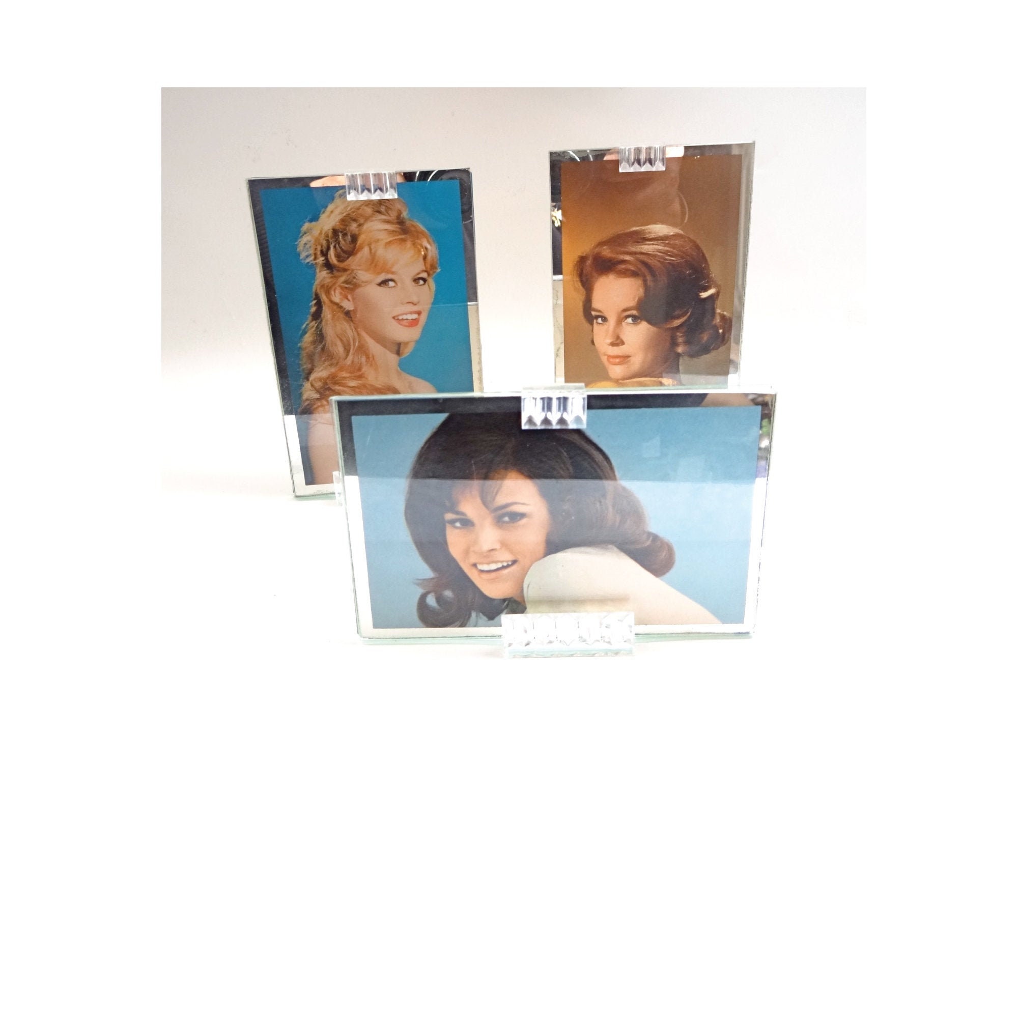 Vintage Série de 3 Cadres; Cadres Support en Plexi; Vintage Années 70; Collectible; Décoration Vinta