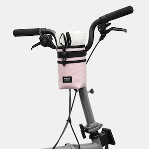 Bicycle cycling Stem/handlebar bag(BabyPink), bottle Bag, for Brompton, Handmade in Seoul, Korea, Hangang Edition