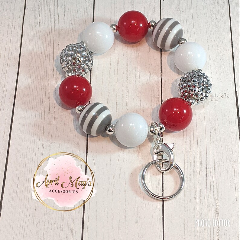 Bubblegum Chunky Bead Keychain Bracelet. Gumball Bracelet You Etsy