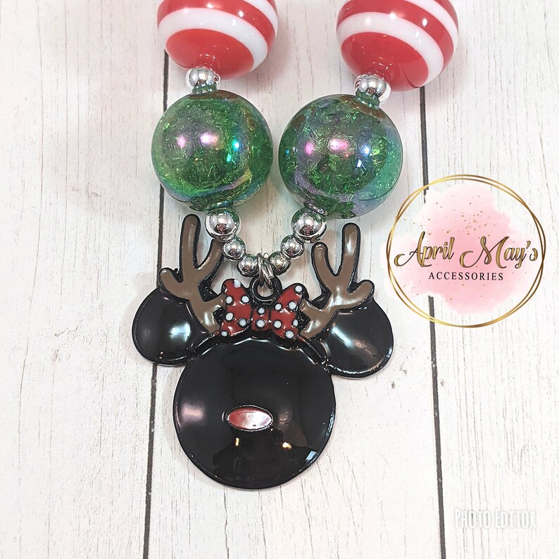 Christmas Holiday Chunky Bubblegum Necklace