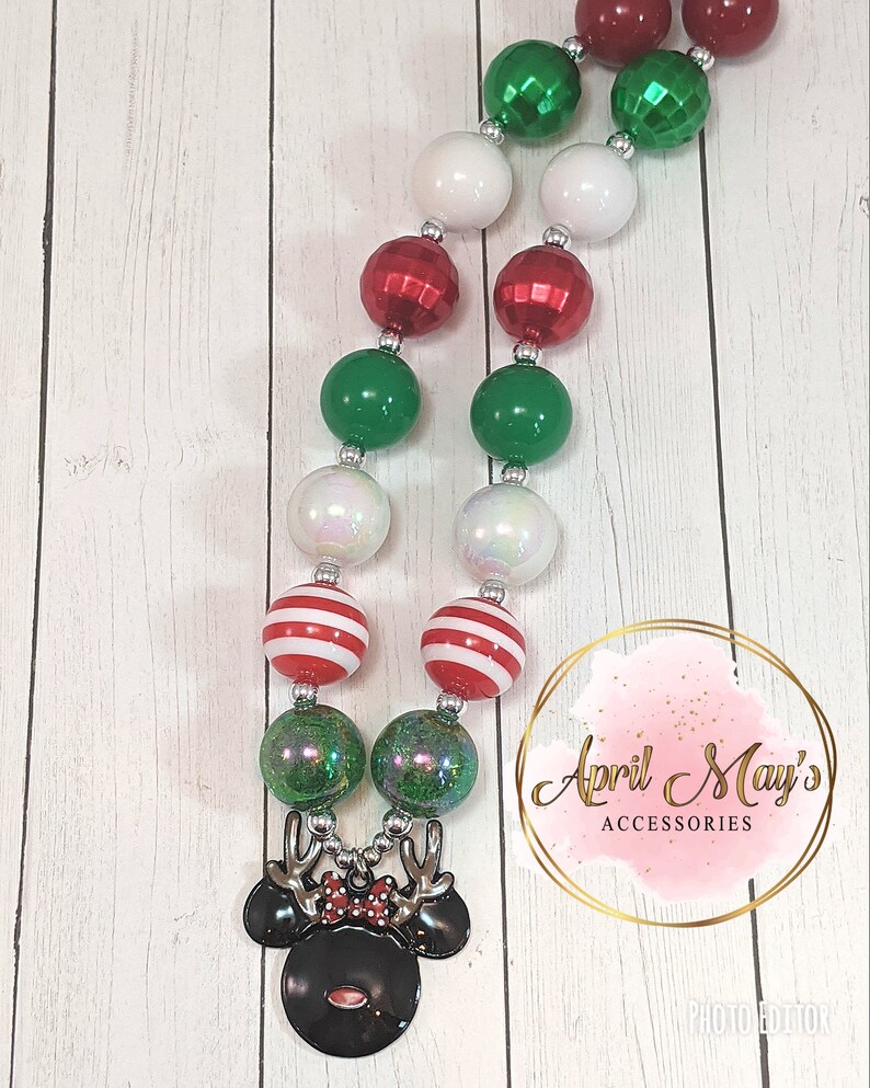 Christmas Holiday Chunky Bubblegum Necklace