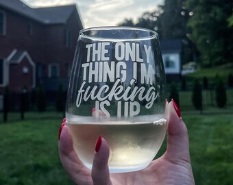 Fucking Up 21oz Stemless Wine Glass, Funny Wine Glasses, Etched, Whiskey Bourbon, Shot Glass, Wine Lover