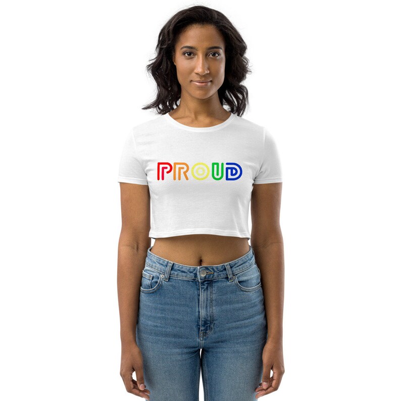 Proud Organic Crop Top Gay Pride Pride Belly Shirt Festival Shirt Pride Parade