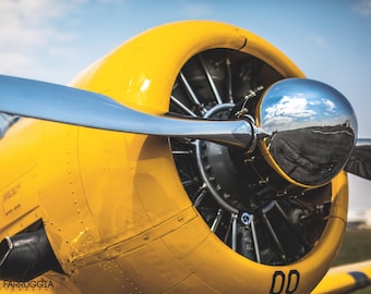 Aviation Print Photo | Airplane Print Photo | Yellow Wall Decor | Military Decor | Historical Decor | Transportation Art | Masculine Decor