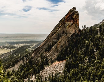 Mountains Photo Print | Canyon| Mountain Range | Mountain Wall Decor | Evergreen Trees | Organic Wall Decor | Blue & Green | Rock