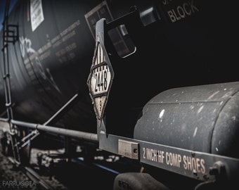 Old Train Car Print | Industrial Decor | Masculine Decor | Black & White | Railroad Images | Transportation Industry | Oil Tanker Art