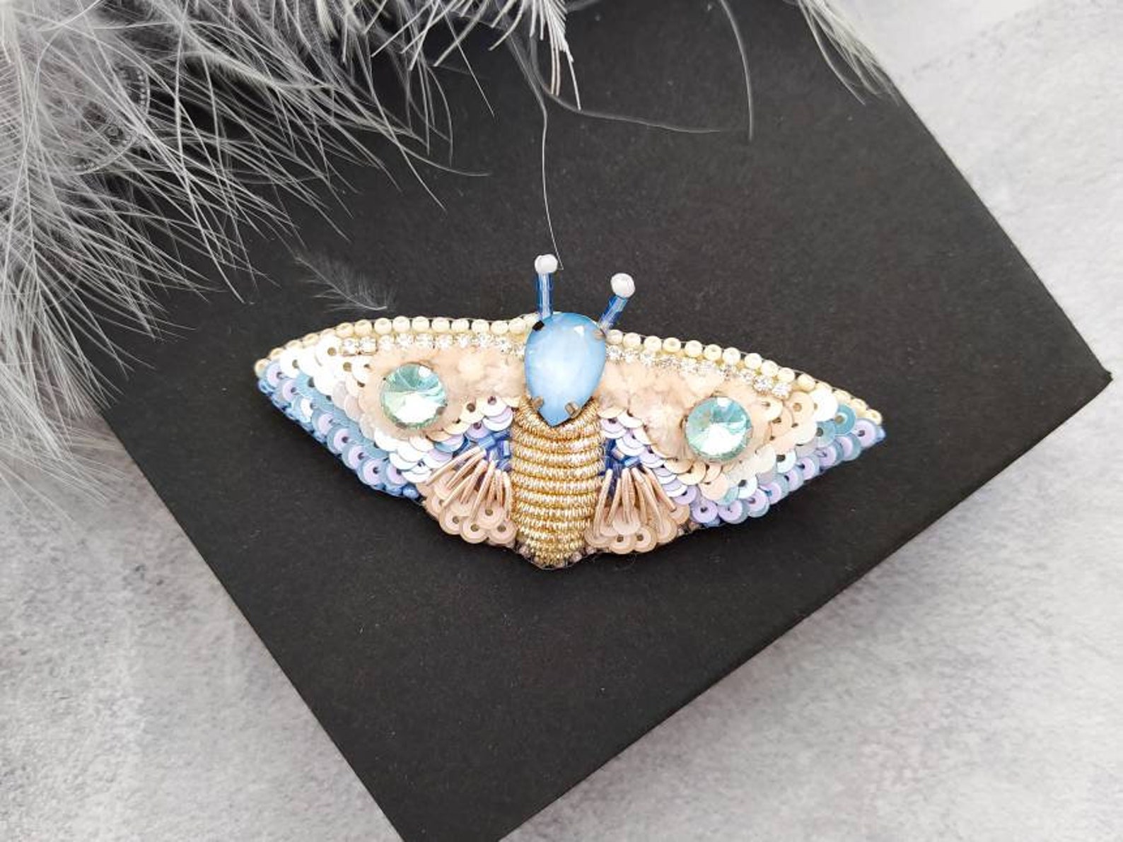 Beaded Butterfly Brooch Pin Moth Brooch Pin Beetle Brooch Etsy