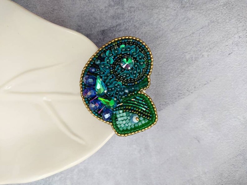 Beading Pattern Tutorial Brooch DIY Brooch Beaded Etsy
