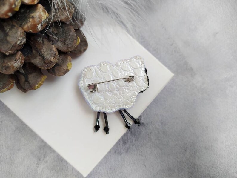 Beaded sheep pin white sheep brooch lamb pin brooch | Etsy