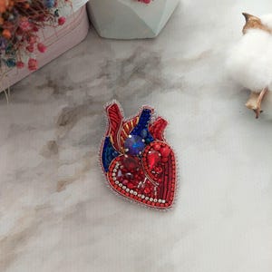 Anatomical heart brooch, human heart pin, medical anatomy pins for doctors and nurses image 10