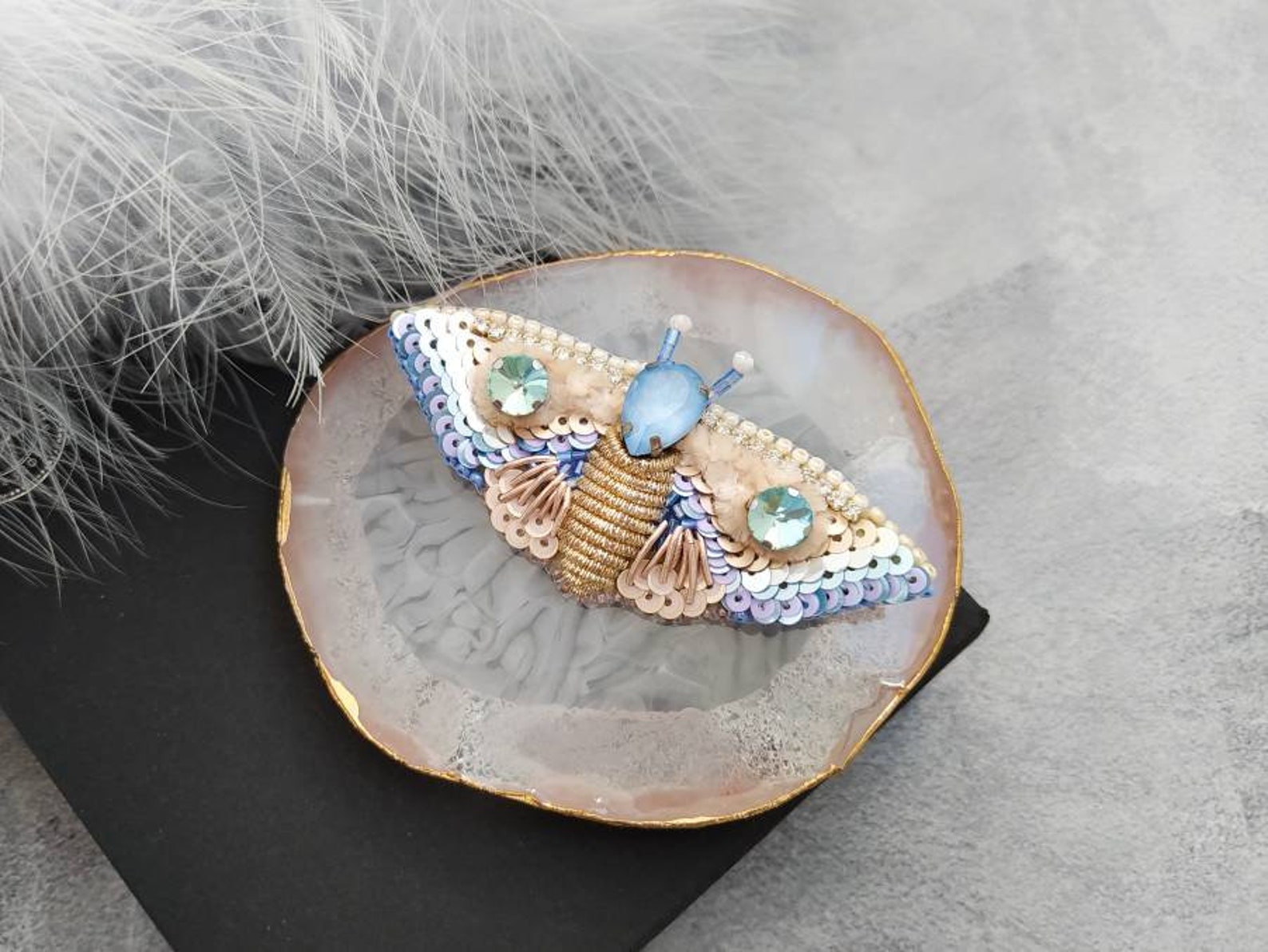 Beaded Butterfly Brooch Pin Moth Brooch Pin Beetle Brooch Etsy