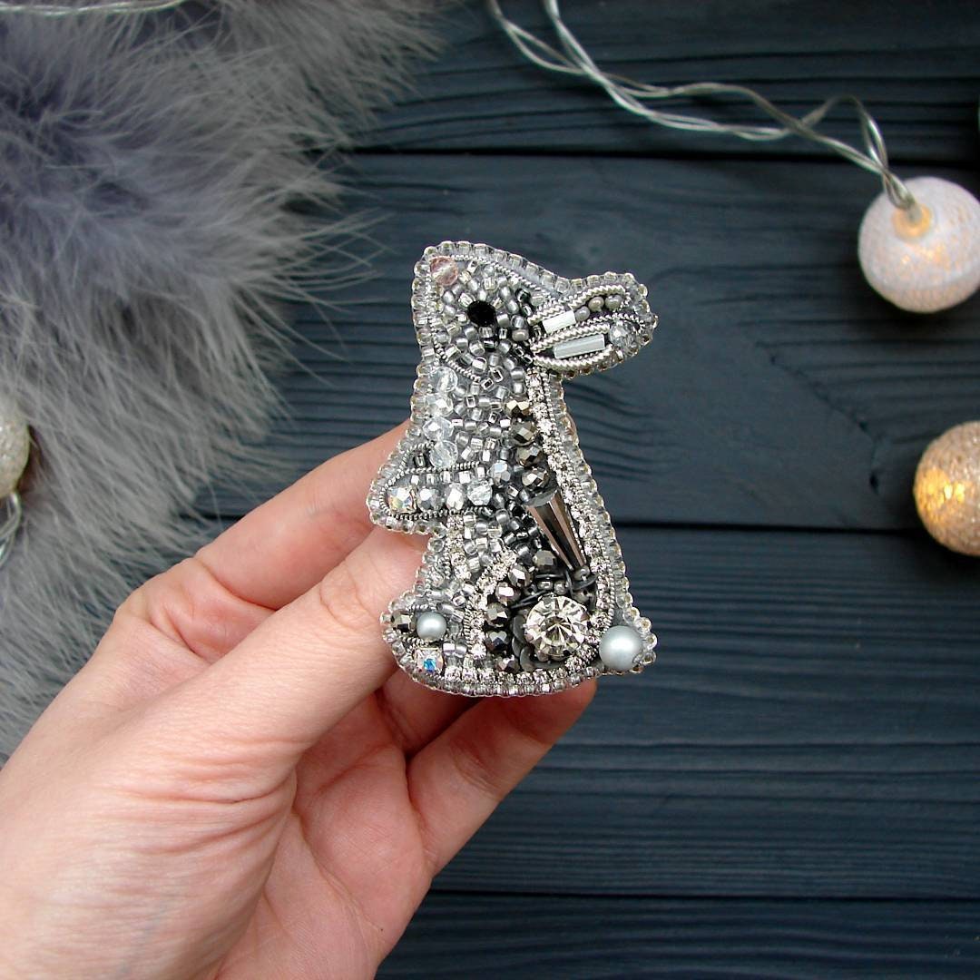 Adorable Bunny Rabbit Brooch With Pearl Accents Perfect Gift For