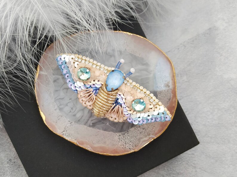 Beaded Butterfly Brooch Pin Moth Brooch Pin Beetle Brooch Etsy