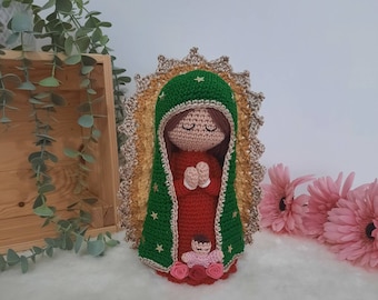 Onze lieve vrouw van Guadalupe gehaakte pop