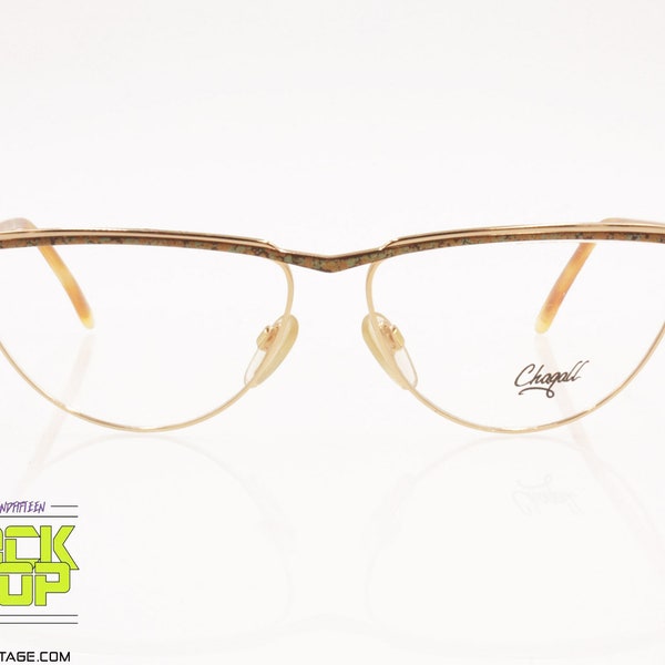 CHAGALL par Visibilia mod. Monture de lunettes vintage LL 2012, demi-lentilles femmes, New Old Stock des années 1980