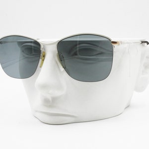 Luxottica White Aviator Sunglasses Half Rimmed Wired Golden - Etsy