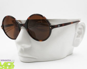 Vintage 70s Round circle sunglasses brown dappled, ELCA 01 col. 3702 48[]24 , New Old Stock