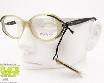 Yves Saint Laurent mod. 5082 Y771 Vintage eyeglass frame women, acid green & black temple tips, New Old Stock 1990s