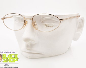 DESIL mod. CHIMERA Vintage eyeglass frame, oval women, 14kt Rolled gold, New Old Stock