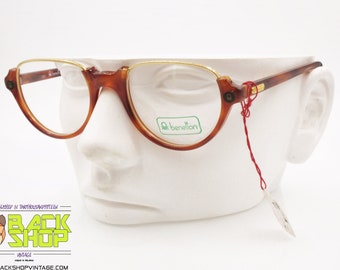 BENETTON mod. Metal Bifo 049, Vintage eyeglass frame, geek wiseacre, New Old Stock 1990s