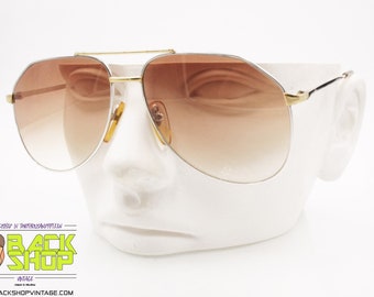 DESIL mod. CLUB Vintage Sunglasses aviator pilot, golden & silver, New Old Stock 1980s