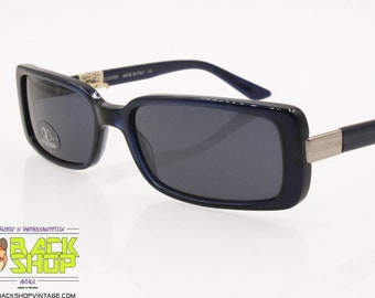 VALENTINO mod. 5105/S Vintage Sunglasses, blue acetate silver details, New Old Stock 1990s