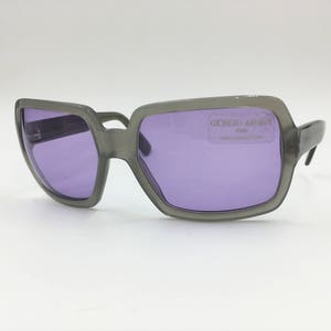 Giorgio Armani 2512 311 squared sunglasses Gray with Violet lenses, Deadstock spectacles New Old Stock image 1