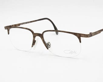 Cazal Vintage Eyeglasses frame mod. 765 587 , desert storm sand military pattern, half rimmed with wire, New Old Stock