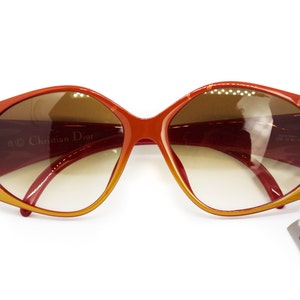 Vintage 80s Deadstock Christian Dior sunglasses mod. 2348 SPACE AGE project , rare and never been worn red & orange tones acetate image 5