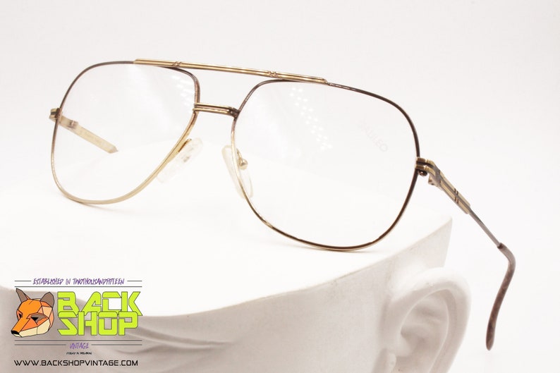 Vintage 80s New Old Stock Golden /& Brown SPORT Aviator frame GALILEO mod
