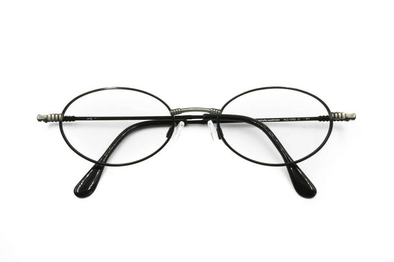 Oval Eyewear Frame Silver & Black Aged NIGURA Mod. NC 120 // - Etsy