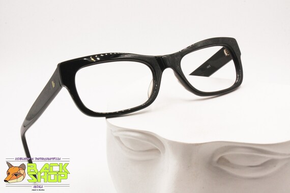 Vintage Black Wayfarer Frame LINEA UOMO Acetate Metal Men Women